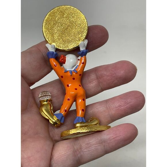 Spoontiques Vintage Pewter “Clown w/Mirror” w/a Swarovski Crystal & Gold Plating - Picture 6 of 7